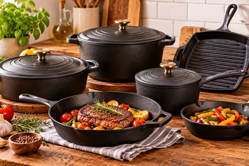 iron cast cookware set